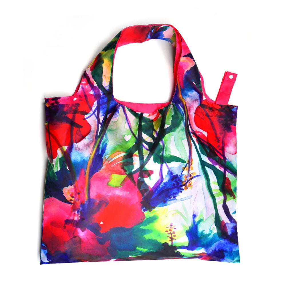 Wholesale ECO Friendly Custom Sublimation Printed Logo Recycle Reusable Portable Foldable Shopping Bags
