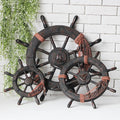 Mediterranean Style Eco-Friendly Boat Rudder HYA09 Vintage MDF Steering Wheel Nautical Home Decor for Wall Huaqi Brand