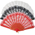 Hot Selling Lace Wedding Folding Plastic Handheld Fan With Hangable Circular Hook
