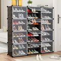 Hot Selling 8-Level Black DIY Plastic Extendable Modern Shoe Rack Easy-to-Assemble Convertible Large Capacity Home Furniture