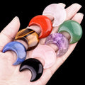 30mm Moon Crystal Carving/Natural Agate Jade Stone Energy Crystal Crescent Moon for Home Decoration Jewelry Accessories