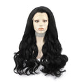 Celebrity Black  Pre-Plucked Natural Hairline 24inch  Futura Transparent Swiss Lace Heat Resistant Synthetic Hair Wigs