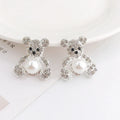 Wholesale Flatback Rhinestone Little Bear Button DIY Rhinestone Flatback Button for Hair Flower Wedding Embellishment LSRB927