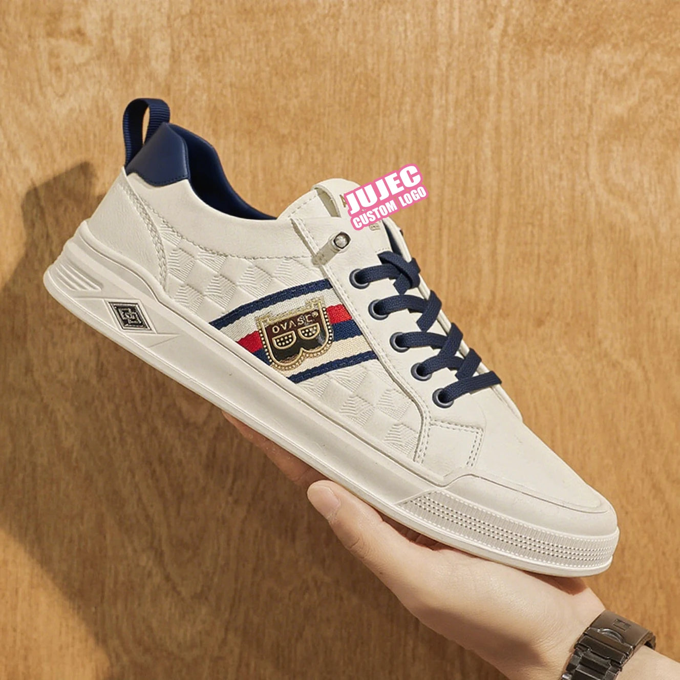 Custom Shoes LOGO Flat White Skateboard Shoes Mens Casual Shoes Luxury Tennis Sneakers Walking Mens Sneakers Zapatos