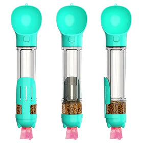 New Design PC Pet Water Bottle Multi Function Portable Travel Drinking Bowl With Food Box for Cat Dog Bottle