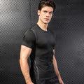 Men's Tight Tops Gym T-shirt Short-sleeve Shirts Crew Neck Quick Dry T-shirt