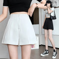 10%OFF Spring Zipper High Waist Solid Color A-line Casual Pants Women's Korean Fashion All-match Thin Outer Wear Suit Shorts