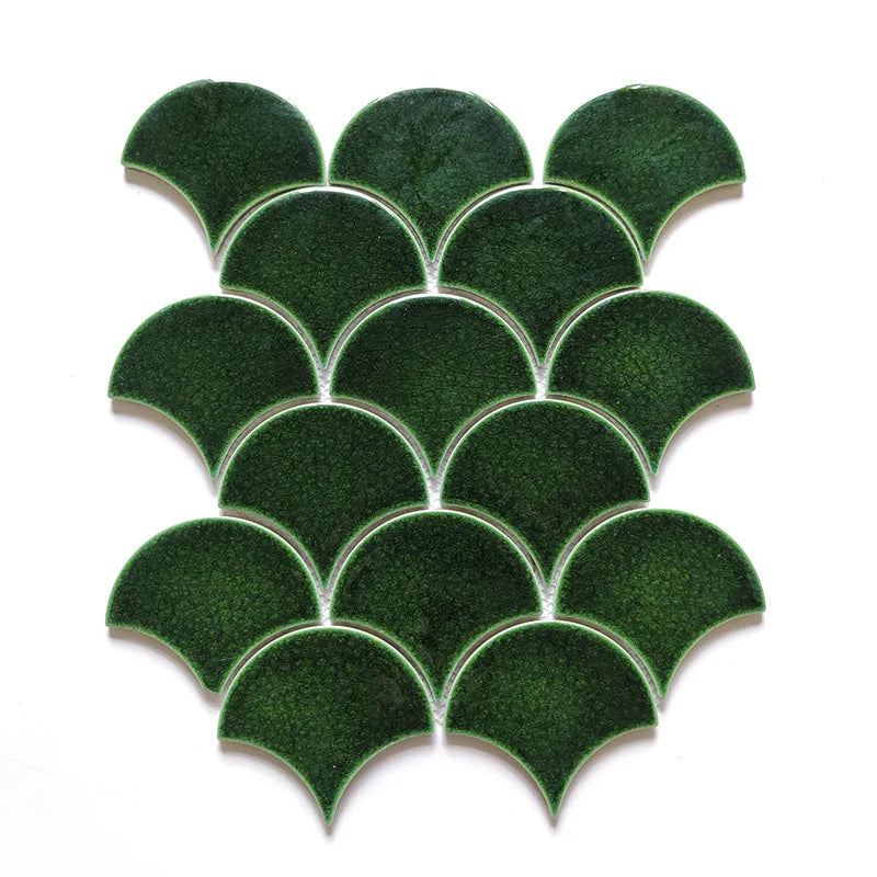 Modern Mermaid Design Ice Crack Pattern Swimming Pool Ceramic Mosaic Tiles Water Jet Cut Shower Floor Mesh Backed Mosaic Tiles