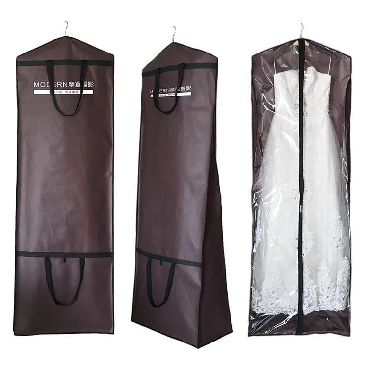 Biodegradable Eco-friendly Non Woven Wedding Dress Long Garment Suit Cover Bag for Storage Bridal Gown