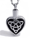 Wing Heart Christian Religious Stainless Steel Cremation Urn Pendant Necklace Celtic Knot Ash Keepsake Memorial Jewelry