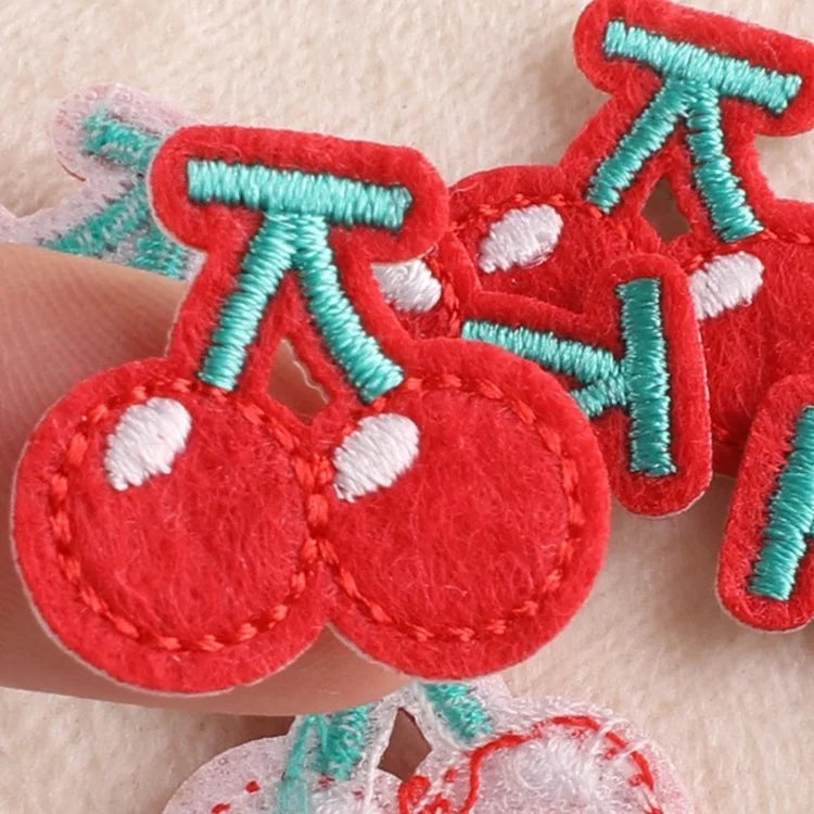 Customize Garment Accessory Red Cherry Iron on Patch for Clothes