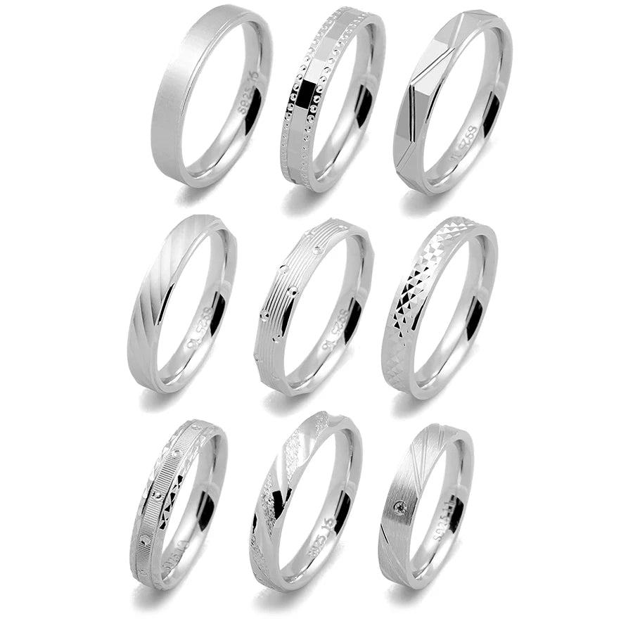 RSA-TM-TF Hot Selling Wedding Ring Sets 925 Custom Couple Rhodium Plated Sterling Silver Ring for Men Women