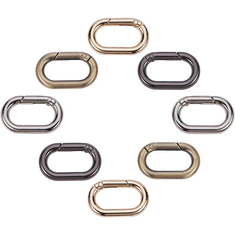 Oval Shape Key Ring Clips Metal Lobster Clasps Swivel Lanyards Trigger Snap Hooks Round Alloy Rings 20mm Standard Packaging
