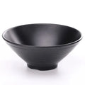 Unbreakable Plastic Restaurant Tableware Udon Serving 8 Inch Large Black Melamine Bowl