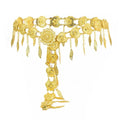Indian Golden Love Tassel Dance Heart Waist Chain for Woman Leaf Tassel Body Chain