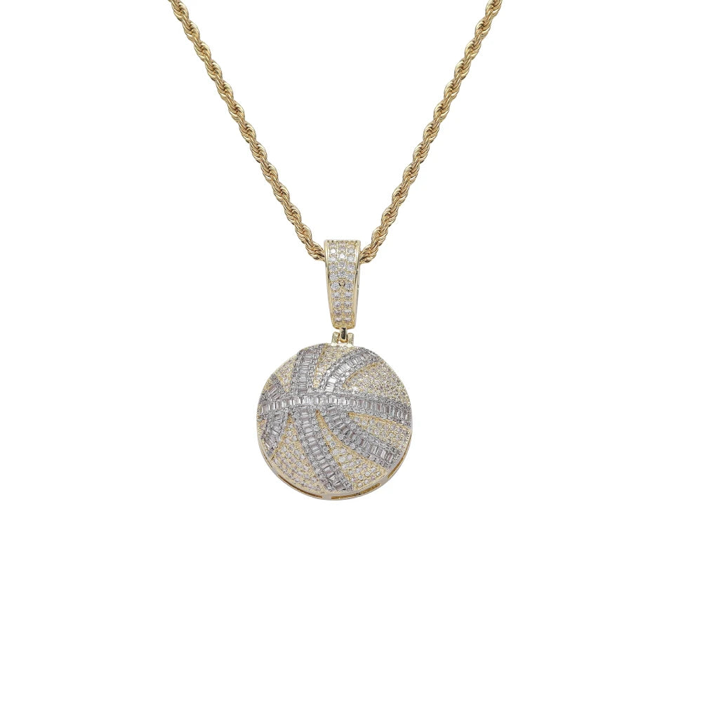 CN400  Brass Setting CZ  Pendants Hip Hop Necklace Iced Out Jewelry