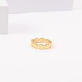 High End 18K Gold Plated Gold Oval Joint Band Ring for Women Stainless Steel Jewelry