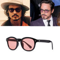 New Fashion Johnny Depp Style Round Sunglasses Tint Ocean Lens Brand Design Party Show Sun Glasses Oculos De Sol