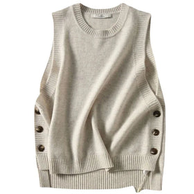 One Size Vest Spring and Autumn New Loose Sleeveless Top Overlay Knitwear Women's Sweater