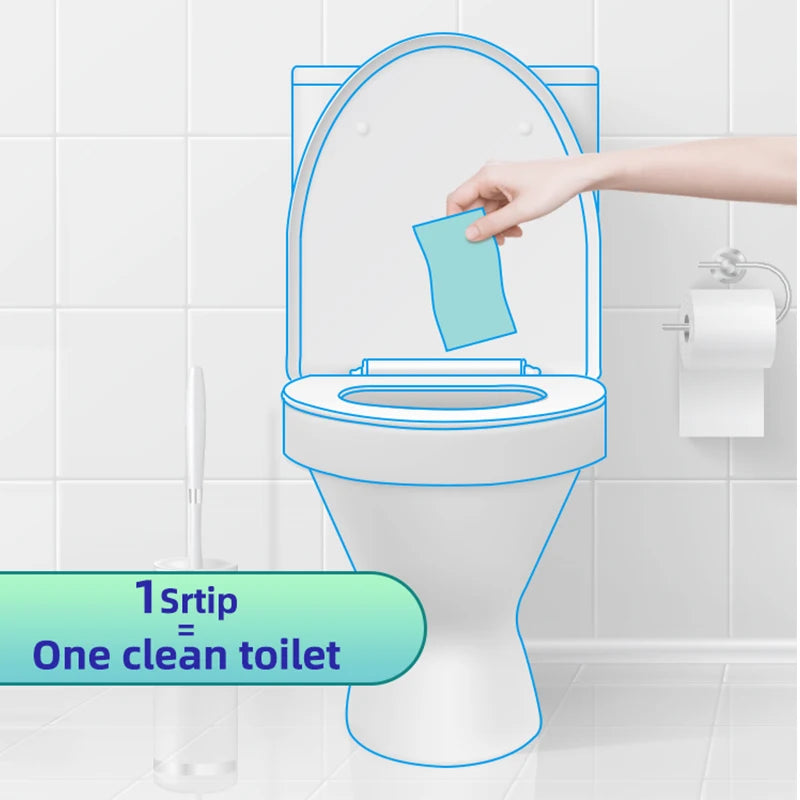 XISI Brush Toilet Bowl Cleaner Strips Water Soluble Tablet Cleansers Cleans Descales and Refreshes Toilets