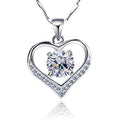 Wholesale Custom Jewelry Dainty 925 Sterling Silver Zirconia Heart Pendant Necklace for Women