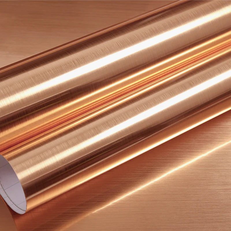 ORON Rose Gold Contact Paper Metallic Self-Adhesive Wall Paper Stainless DIY Home Decor Peel and Stick Wallpaper Roll for Fridge