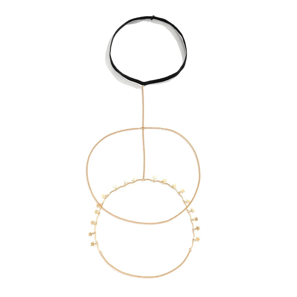 Women Fashion Zinc Alloy Star Pearl Zircon Body Chain Leg Chain Accessories Gift