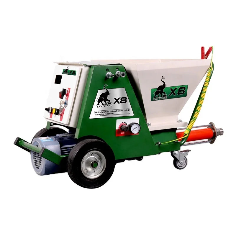 X8 High Quality Electric 220V Natural Stone Paint Sprayer 1.5kW Power High Efficiency 50L Hopper 30m Vertical Reach