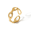 European and American Stainless Steel Gold Promise Rings for Women Hollow Band Polished Finished Women Rings