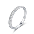 Fashion Fine Jewelry 925 Sterling Silver Women Simple Two Tones Full Diamond Stacked Ring