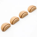 Rich Homelife Fast Delivery 4 in 1 Pack Half Round Beech Wood Door Stop with Stickers Durable 1 Year Warranty Home & Office Use