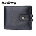 Baellerry Men's Vintage Business Style Leather Wallet Short Male Purses with RFID Zipper Closure and Multi Card Buckle Holder