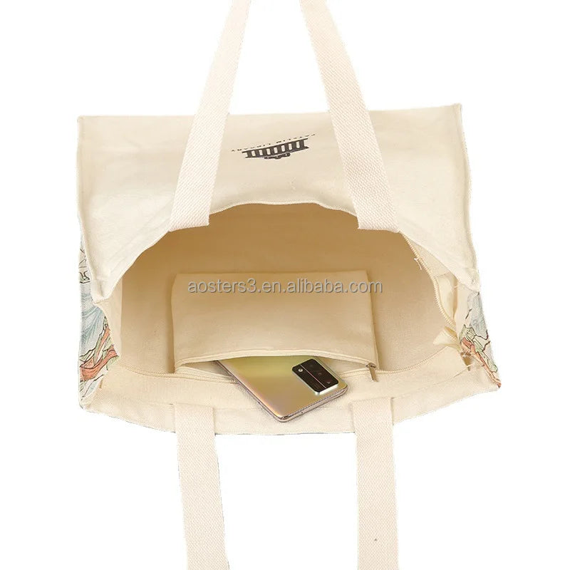 Spot Canvas Bag Wholesale Blank Hand-held Cotton Bag Printed Advertising logo Canvas Gift Shopping Bag