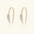 FUAMAY Silver Jewellery Wholesale Silver Shooting White Crystal Flower Open Hoop Earrings Piercing Front Facing Earring Hooks