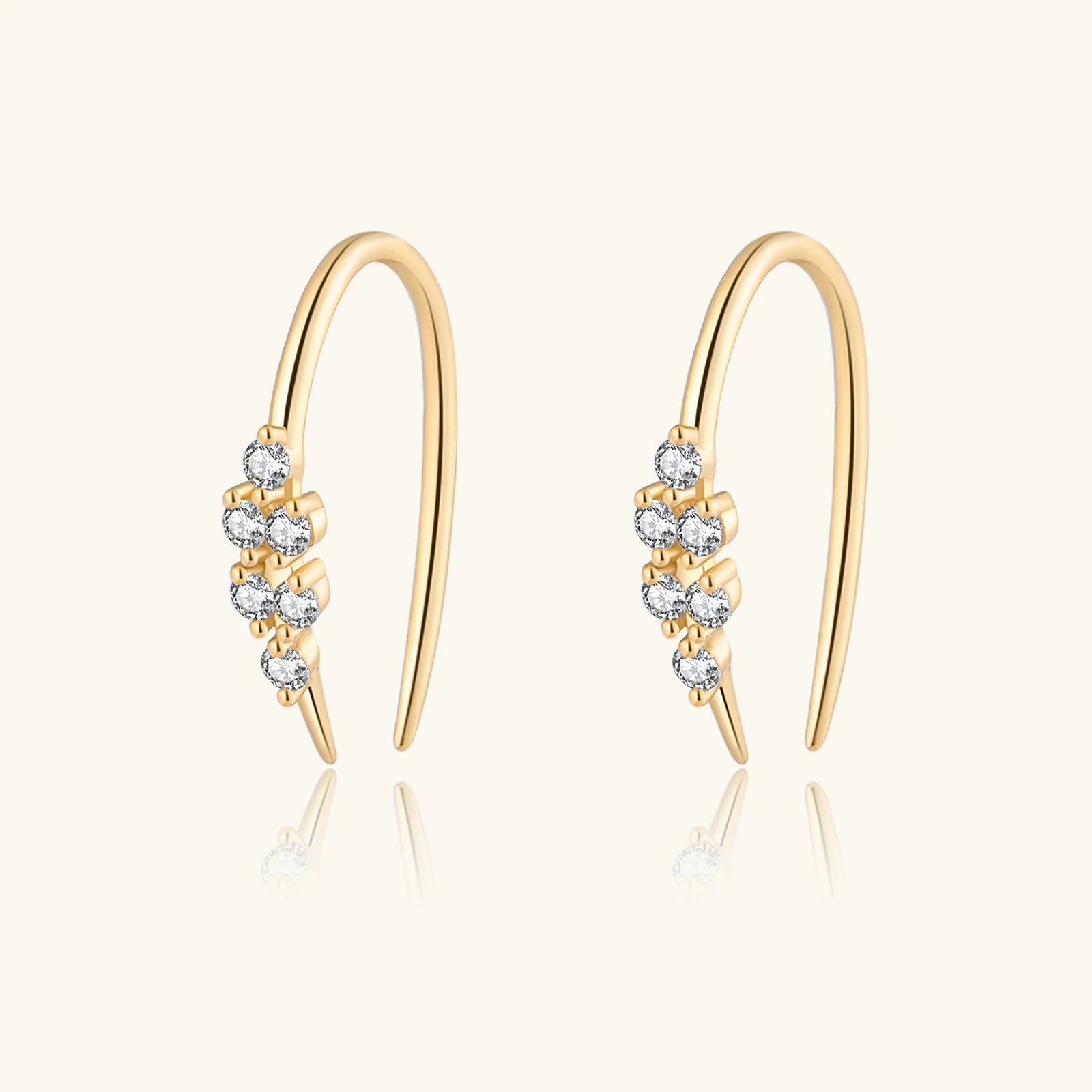 FUAMAY Silver Jewellery Wholesale Silver Shooting White Crystal Flower Open Hoop Earrings Piercing Front Facing Earring Hooks