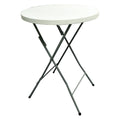 2.6-Foot round Granite Table Modern Design Outdoor White Plastic Bar Height Folding Table for Park & Party Wedding Dinner