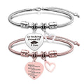 Ywganggu Custom Stainless Heart Pendant Bracelets for Engraving Exquisite Commemorative Gifts Stainless Steel Graduate Bracelets