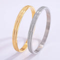 High-End Fashion Stainless Steel Bracelet for Women Gipsophila Frosted Double Stripe European American Style