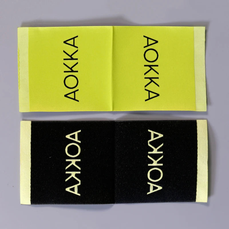 Custom Oeko-tex Eco-Friendly High Density Cloth Centre Folded Woven Labels for Garment