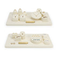Luxury Microfiber Suede Earrings Necklace Pendant Elegant Jewelry Display Stand White Jewelry Display for Retail Shop