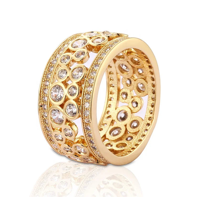 Custom Zericon Ring Man Stylish Luxury Jewelry Wedding Gemstone Diamond 18K Gold Rings for Men