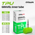 CYCLAMI 50g Lightweight Bicycle TPU Inner Tube for GRAVEL Bike Low Rolling Resistance Puncture Resistant Removable FV 45mm Valve
