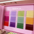Silk Colored Eyelash Extensions Brown Cashmere Matte Black Trays Variety of Colorful Lash Supplies