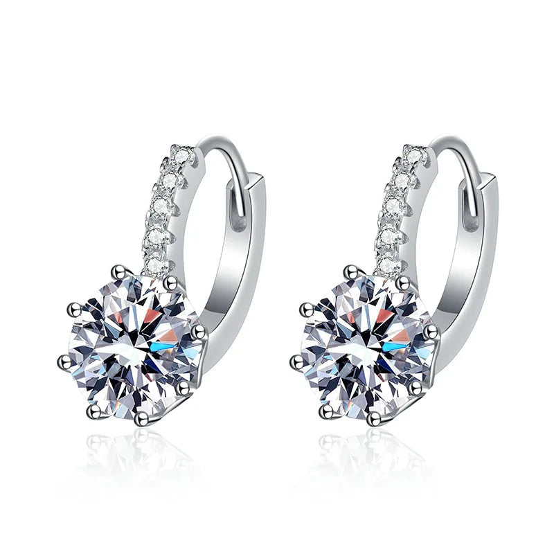 S925 Silver Tremella Elegant Moissanite Earrings