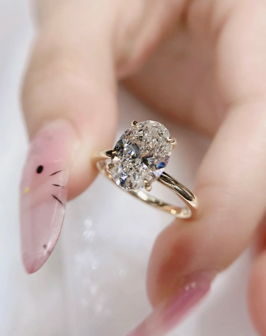 Classic 14K Gold Rings 2CT DEF VVS Oval Cut Moissanite Halo Diamond Ring Wedding Rings Jewelry for Women Men