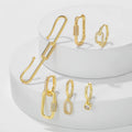 6Pcs Elegant Enamel Jewelry with Gold Plating and Zircon Stones for Women Fashion Earrings Set