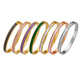 Fashion Luxury Jewelry 18K Gold-plated Cubic Zirconia CZ Bracelet Stainless Steel Colorful square Diamond Bracelet for Women