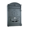 Weather Resistant Anti-Theft Vintage Wall Mounted Cast Aluminum Mailbox with Post Application Outdoor Decorative Letterbox
