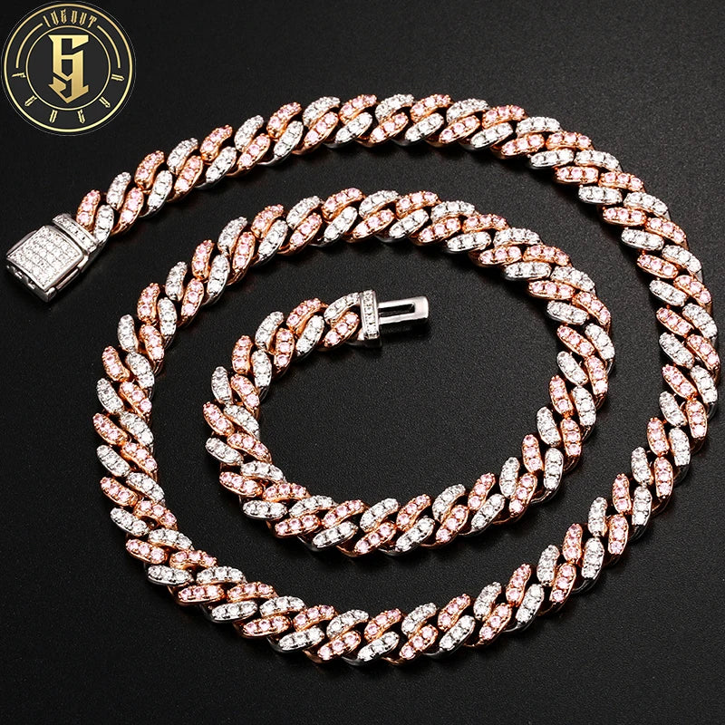 Hip Hop Jewelry Supplier Directly Wholesale Cuban Necklace 9mm Copper Real Gold Plated Zircon Miami Cuban Link Chains for Men