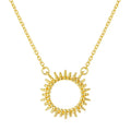 YH JEWELLERY Hot Selling 925 Sterling Silver Open Sun Necklace Dainty Charm 18k Gold Plated 2024 Gift Jewelry